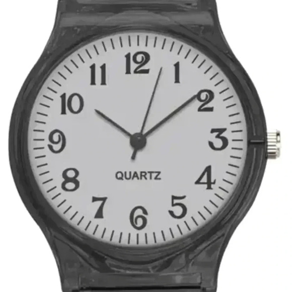 Round Easy Read Watch Simple Transparent Strap Electronic Watch Trendy ..NWT - Picture 2 of 4